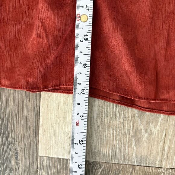 NWT Max Studio Women's Jacquard Shine Dot Cinched Waist Midi Dress Russet Small - Picture 16 of 16